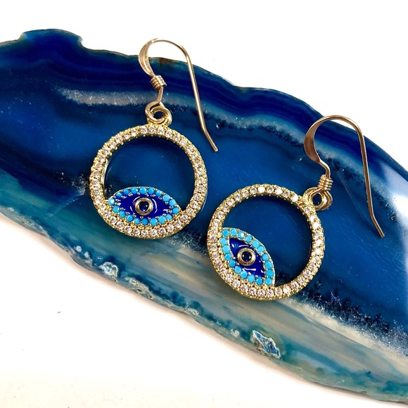 jasmines jewels Jewelry - Evil Eye Earrings, Hamsa, Protection, Minimalist